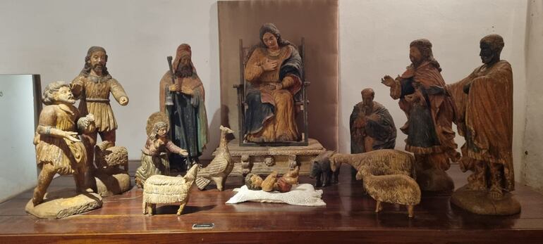 El pesebre del nacimiento de Jesús que se encuentra en el museo de la ciudad de Santa Maria de Fe, Misiones.