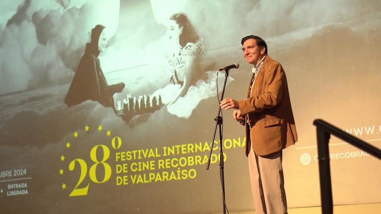 Jaime Córdoba durante la presentación de la película en Valparaíso.