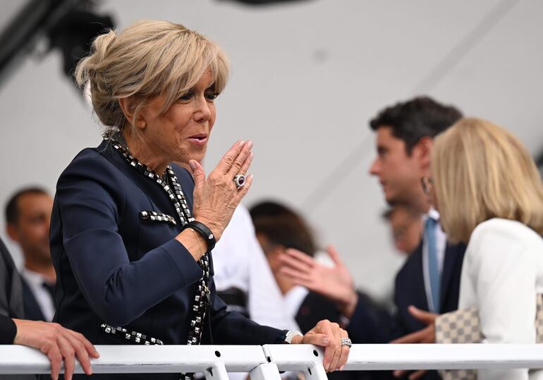 La primera dama de Francia, Brigitte Macron, en la ceremonia de apertura de los Juegos Olímpicos París 2014. (EFE/EPA/Joel Marklund / POOL)
