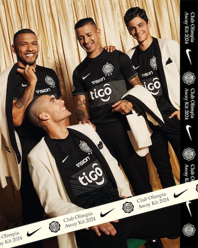 La nueva camiseta alternativa de Olimpia para la temporada 2024.