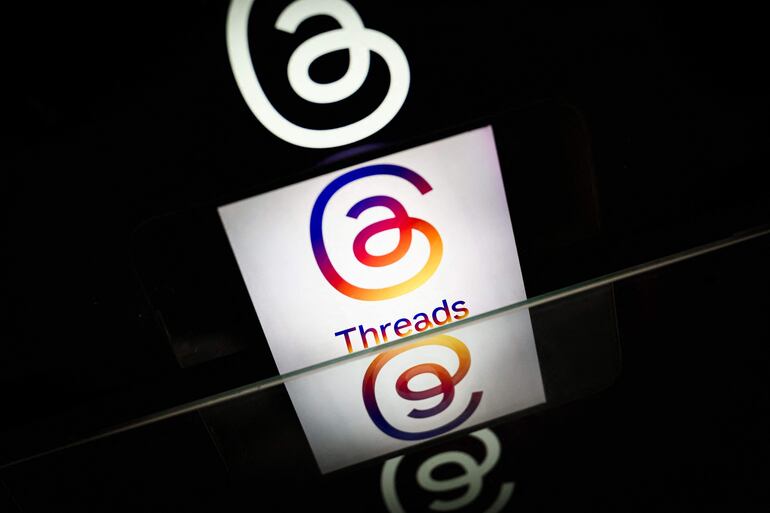 El logo de la plataforma norteamericana de social media Threads, de la compañía Meta.