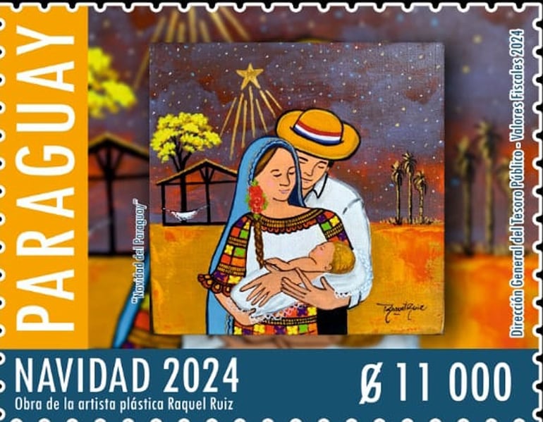 Correos del Paraguay, la estampilla Navidad 2024.