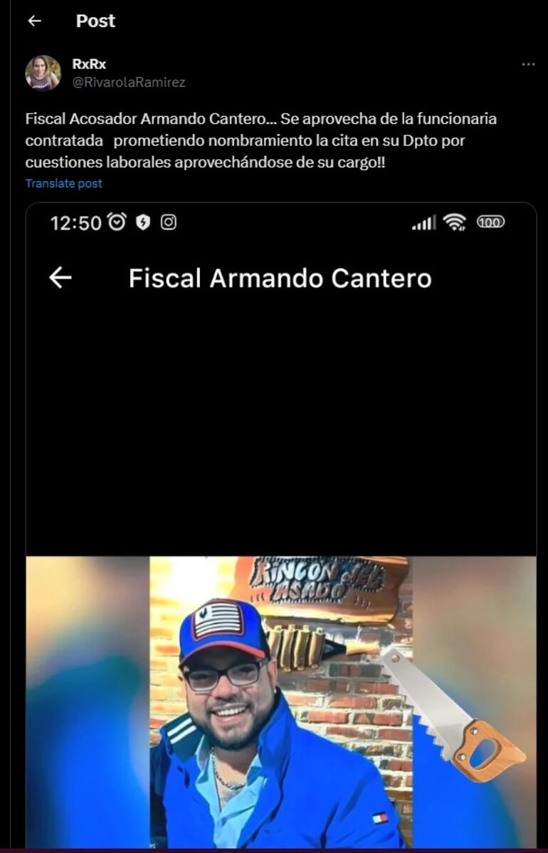 Escrache por supuesto acoso sexual al fiscal Armando Cantero.