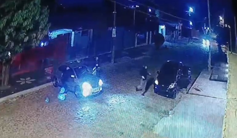 Cámaras captaron el violento asalto a un cambista en Ñemby