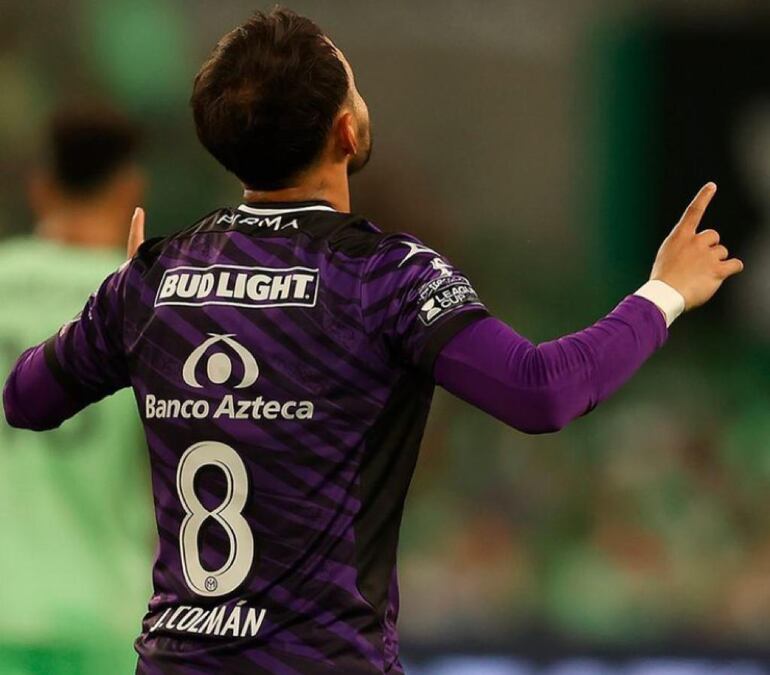 El paraguayo Josué Colmán, futbolista de Mazatlán, celebra un tanto contra el Austin FC por la Leagues Cup en el Q2 Stadium, en Austin, Texas.