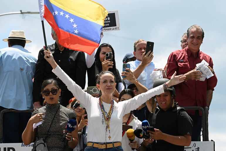 Lider opositora en Venezuela, leader Maria Corina Machado.