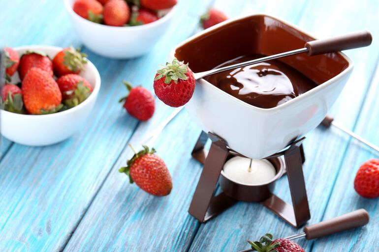 Fondue de chocolate.