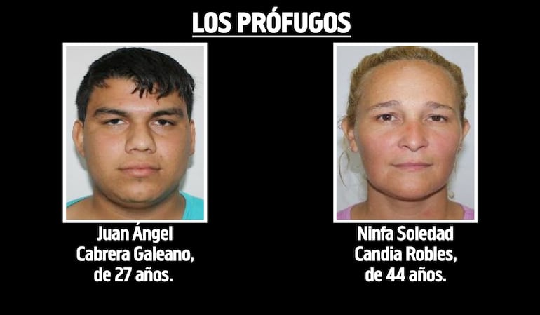 Juan Ángel Cabrera Galeano y Ninfa Soledad Candia Robles, buscados por el asalto en Caacupé.