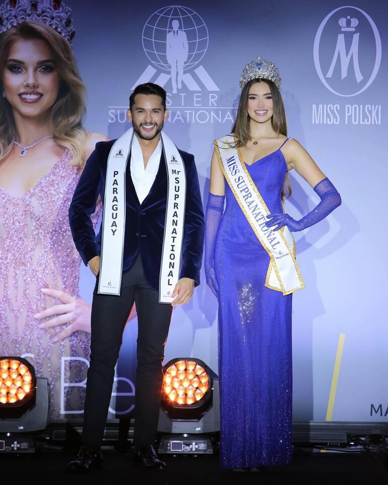 Osvaldo Orué junto a la actual Miss Supranational, la ecuatoriana Andrea Aguilera. (Instagram/Osvaldo Orué)