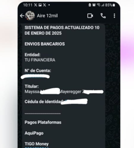 Denuncian estafa a través del robo de una  cuenta de Billetera Mango.