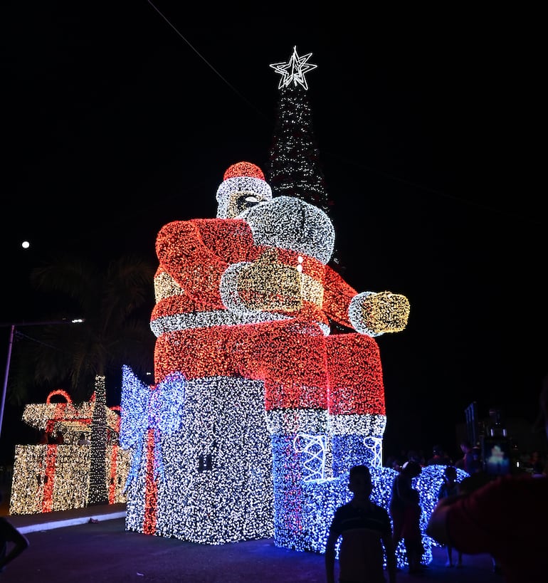 Papá Noel de luces.