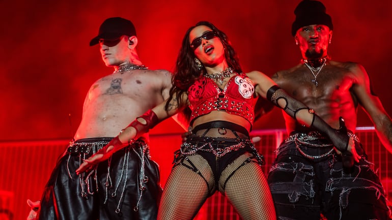 Anitta se presentó anoche en el Puerto de Asunción, con un show cargado de energía. Foto: Gentileza, Jorge Vega