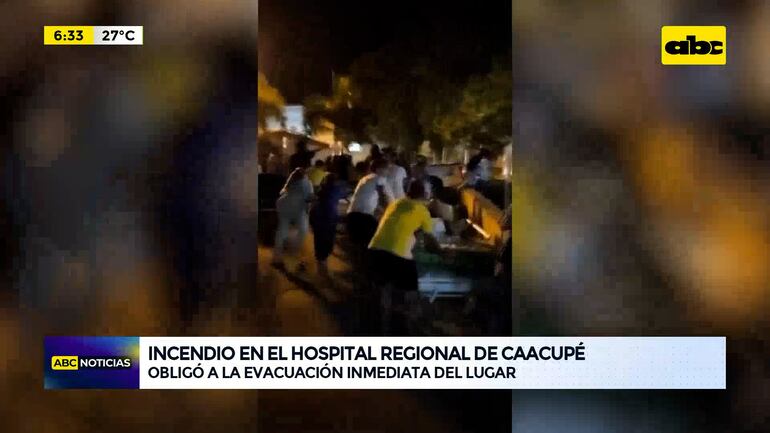 Video: Evacuan a pacientes tras incendio en el Hospital Regional de Caacupé