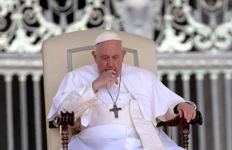 El Papa Francisco durante la audiencia general semanal en la Plaza de San Pedro del Vaticano este miércoles.