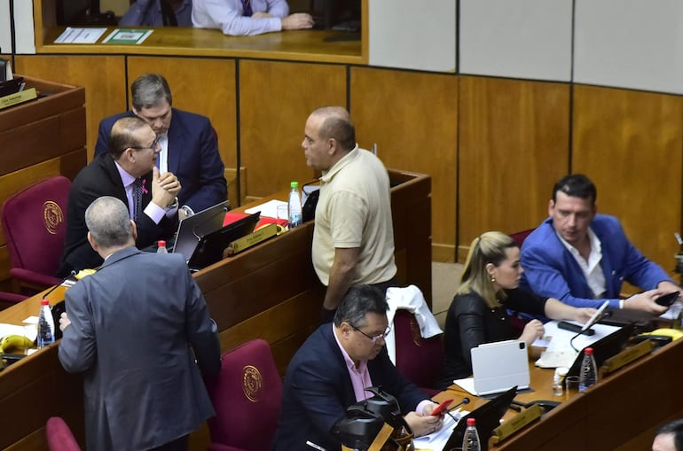 Bancada cartista en la Cámara de Senadores.