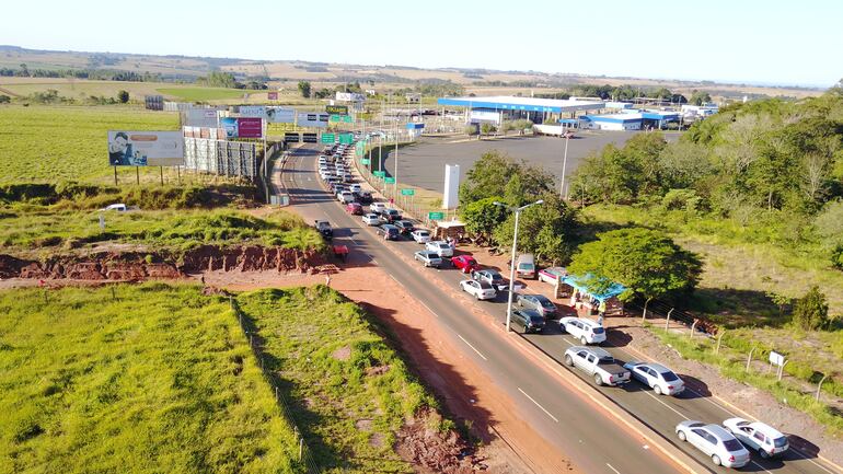 Frontera seca con el Brasil, donde mañana será realiza la manifestacion en defensa de la compensacion por los saltos del Guairá