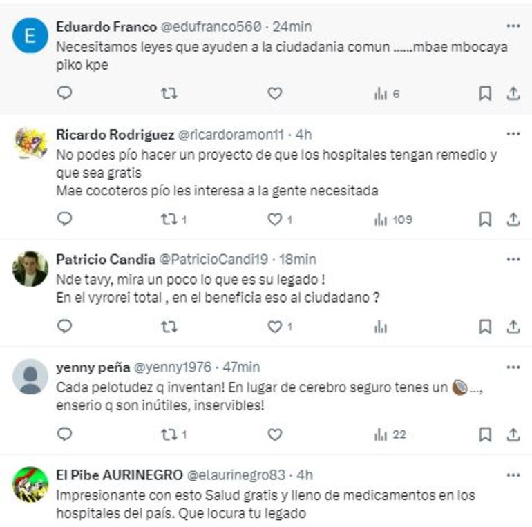 Otras reacciones criticando la ley de Afara sobre el cocotero mbocaya.