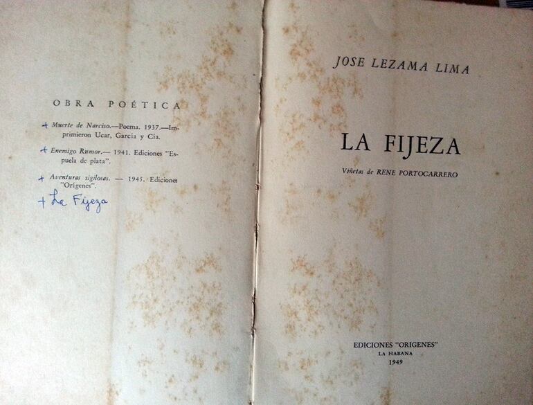 Primeras páginas de “La fijeza” (1949), de José Lezama Lima.