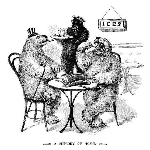 Osos polares comiendo helado, ilustración de la revista The Children’s Friend, Londres, 1899.