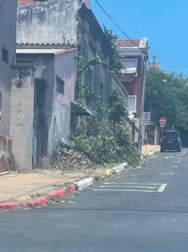 Basura en la vereda en Asunción