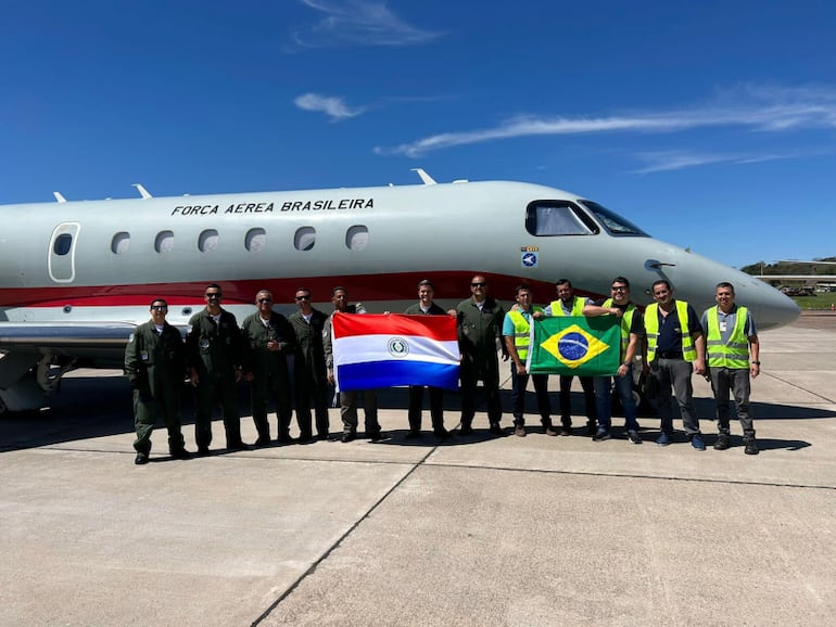 Embraer Legacy 500 de la Fuerza Aérea Brasileña que ya estuvo en cielo paraguayo realizando trabajos en el 2023.