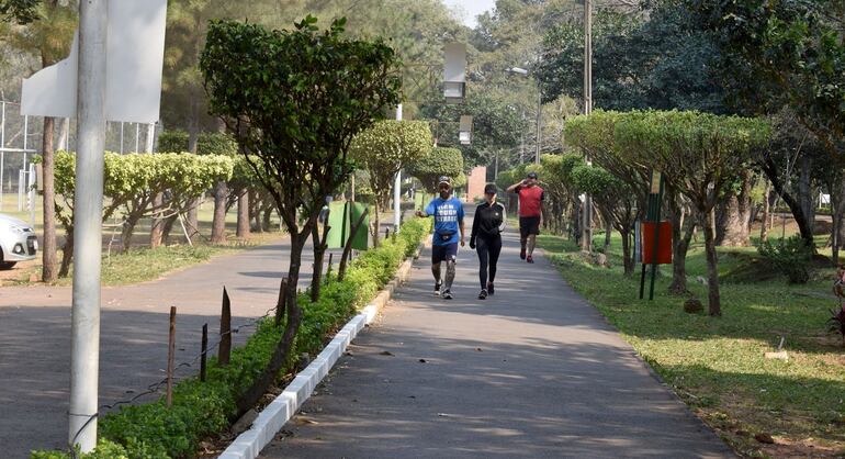 La ciclovía tiene un sendero exclusivo para caminatas o trotes.