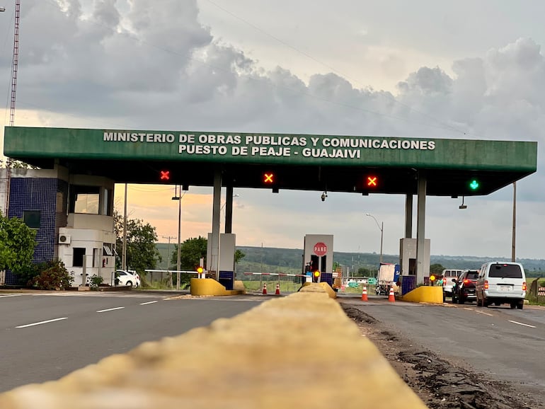 Peaje Guajaivi sobre la ruta PY03, administrado por el MOPC.