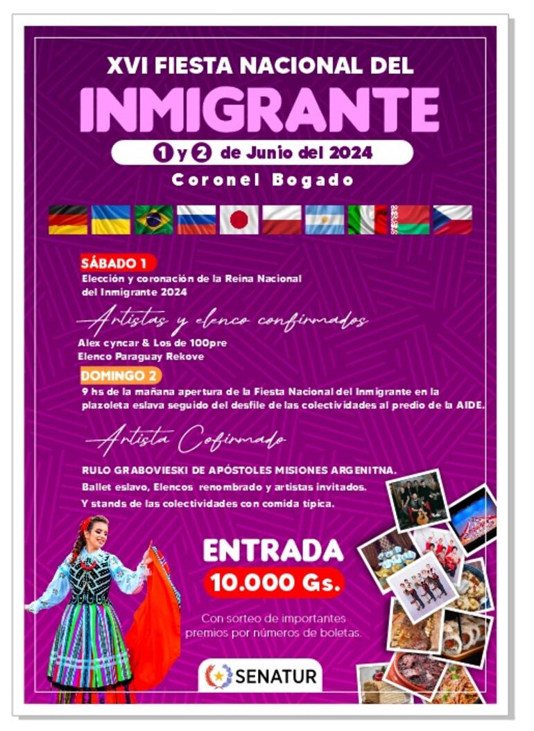 Mañana inicia XVI Fiesta Nacional del Inmigrante en Coronel Bogado.