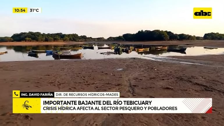 Macado descenso de los niveles de la cuenca del río Tebicuary.