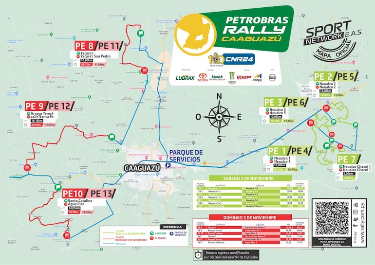 Mapa oficial del Petrobras Rally de Caaguazú