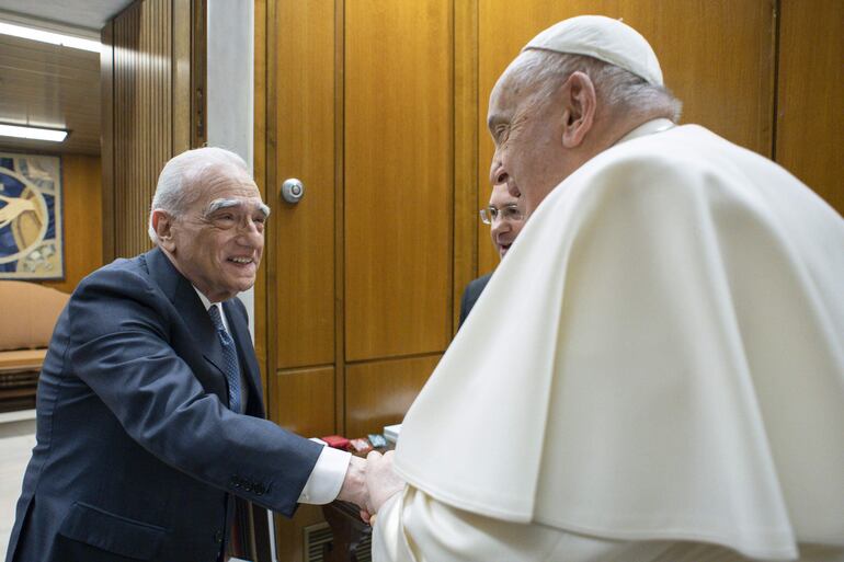 El cineasta estadounidense Martin Scorsese durante su reunión con el papa Francisco en el Vaticano.