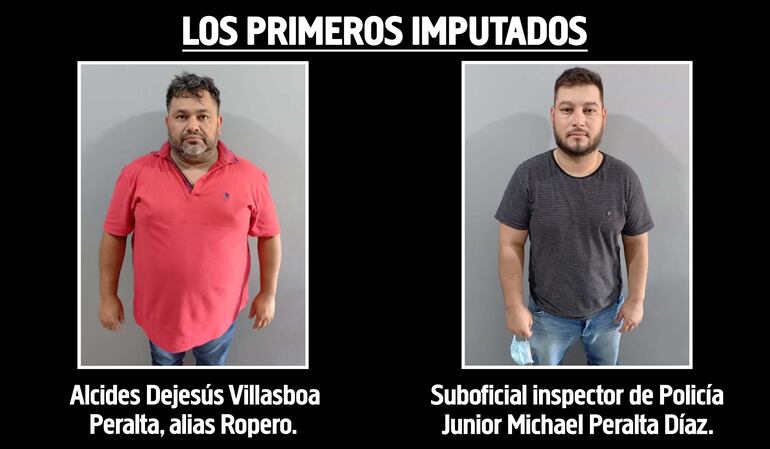 Alcides Dejesús Villasboa Peralta, alias Ropero, y su primo, el suboficial inspector de Policía Junior Michael Peralta Díaz, esperan juicio por el 
homicidio en el Ja'umina.