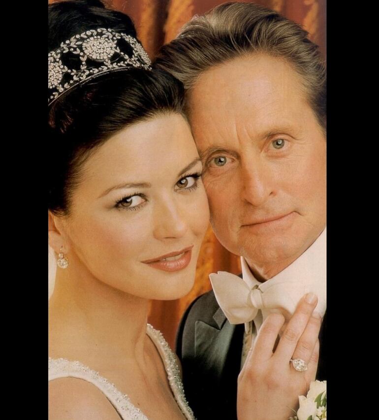 Catherine Zeta-Jones y Michael Douglas  el día que se juraron amor eterno. (Instagram/Michael Douglas)