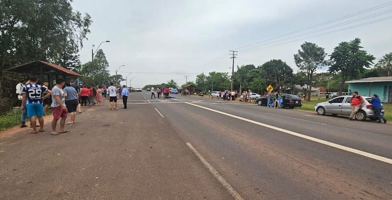 Km 22 de ruta PY02 en el que fallecieron dos adolescentes en Santaní.