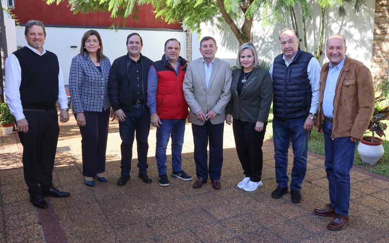 Senadores de Fuerza Republicana. Natalicio Chase (primero izq), abandonó la bancada para apoyar al candidato cartista, Silvio "Beto" Ovelar.
