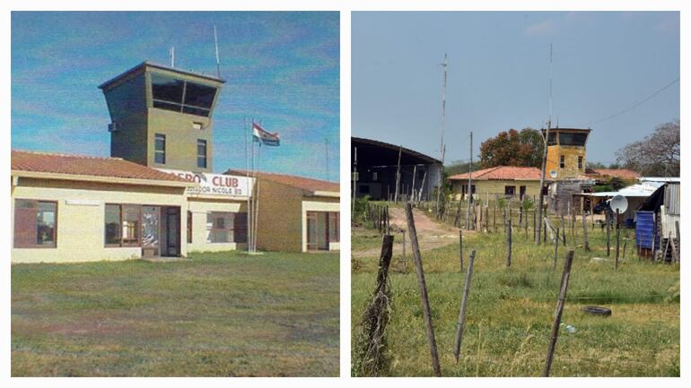 Aeródromo Nicola Bo antes y después de la invasión. 