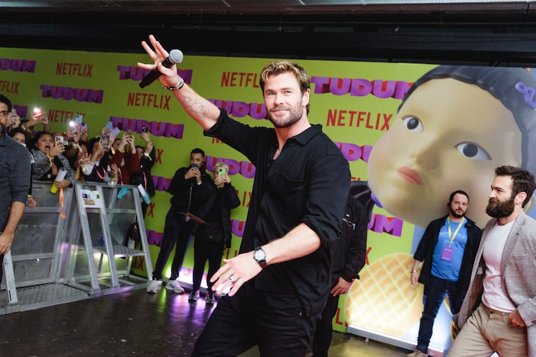 El actor australiano Chris Hemsworth, protagonista de "Misión de rescate 2", participó de la presentación de los avances de Netflix en Brasil.