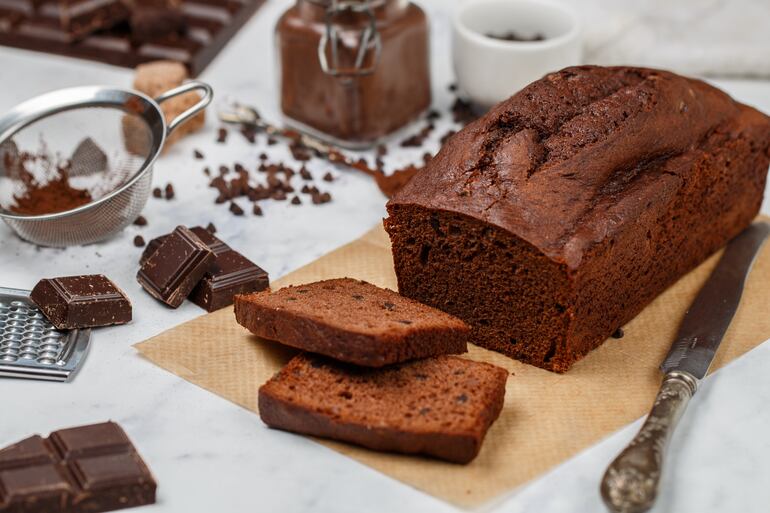 Budín de chocolate.