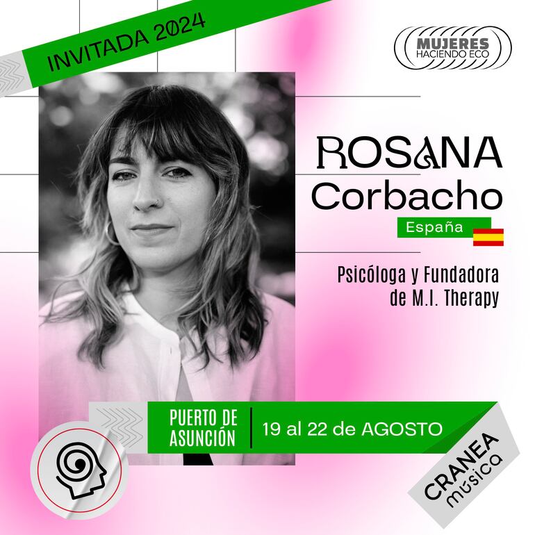 Invitación a la charla de Rosana Corbacho.