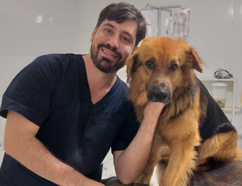 El médico Alan Deniro Gómez Dacak, veterinario experto en cuidados bucales.