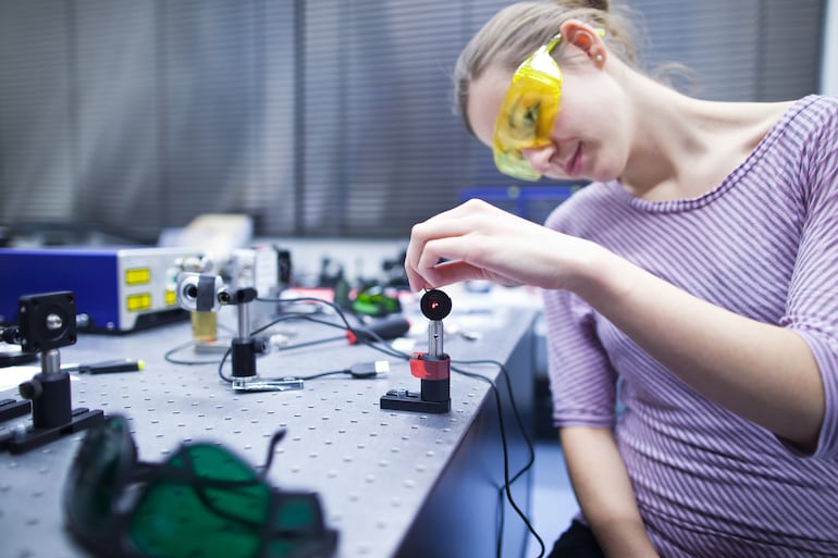 Laboratorio cuántico de óptica.