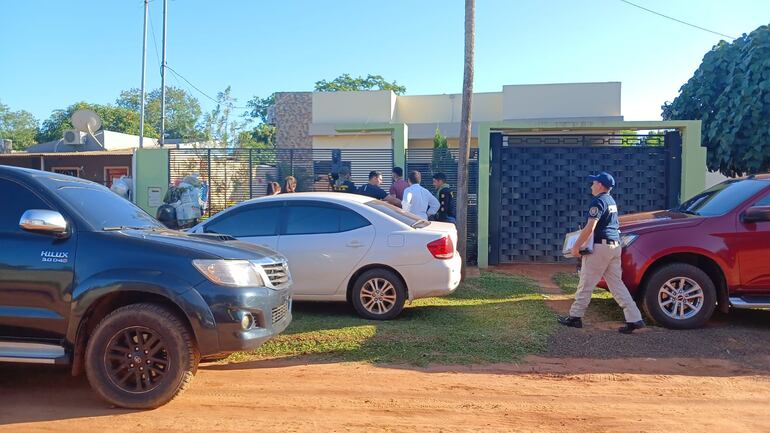 Una vivienda allanada en Santa Rosa del Aguaray, en el marco de una red de estafa.