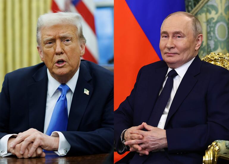 Combo de fotografías de archivo del presidente de Estados Unidos, Donald Trump (i), y el presidente de Rusia, Vladimir Putin.