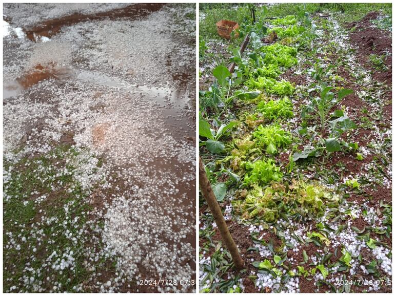 Caída de granizo en Itapúa.