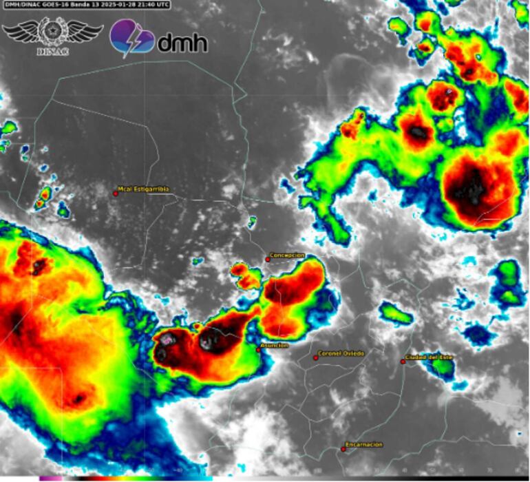 Imagen satelital del núcleo de tormenta.