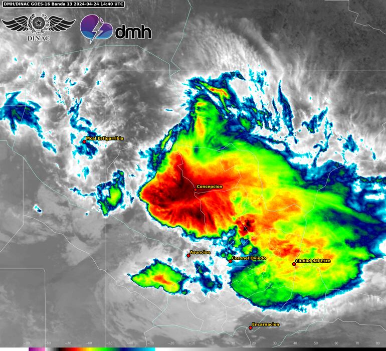 Sistema de tormenta sobre el territorio nacional.