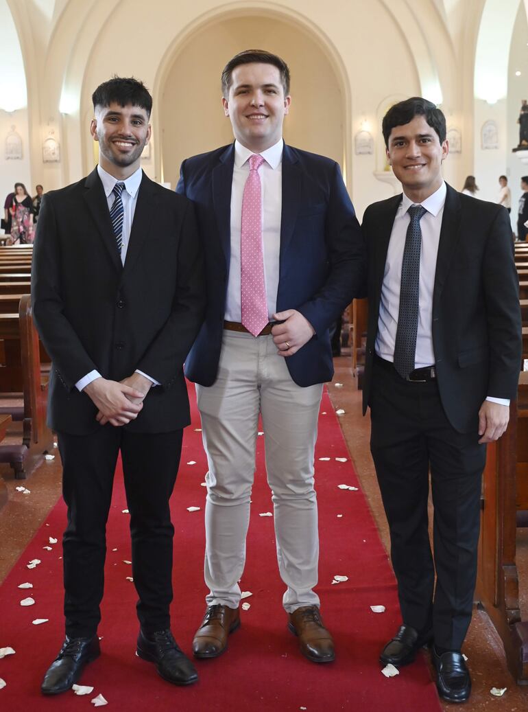 Santiago Pavluk, William Baranoski y Marcelo Elizeche.