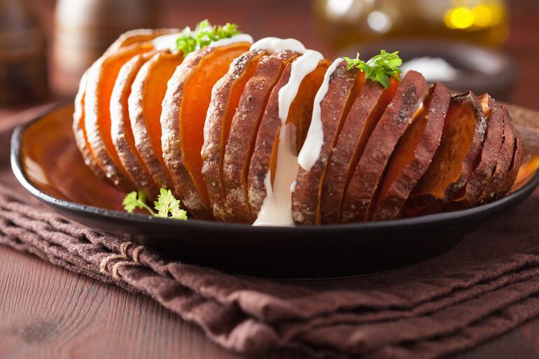 Batatas Hasselback.