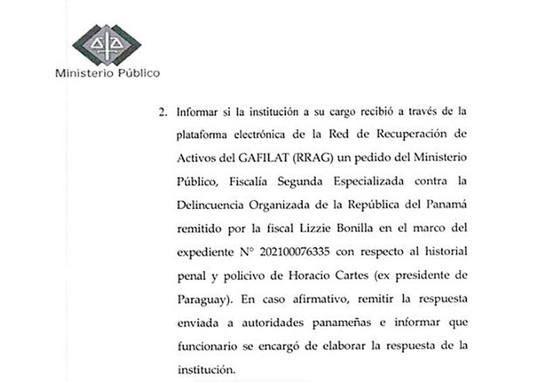 La solicitud de Cantero que figura en la carpeta de investigación 