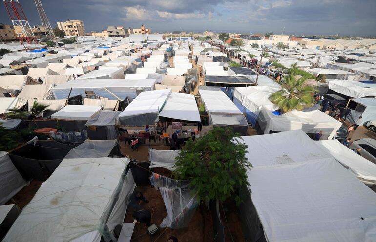 Un campo de refugiados en Jan Yunis.